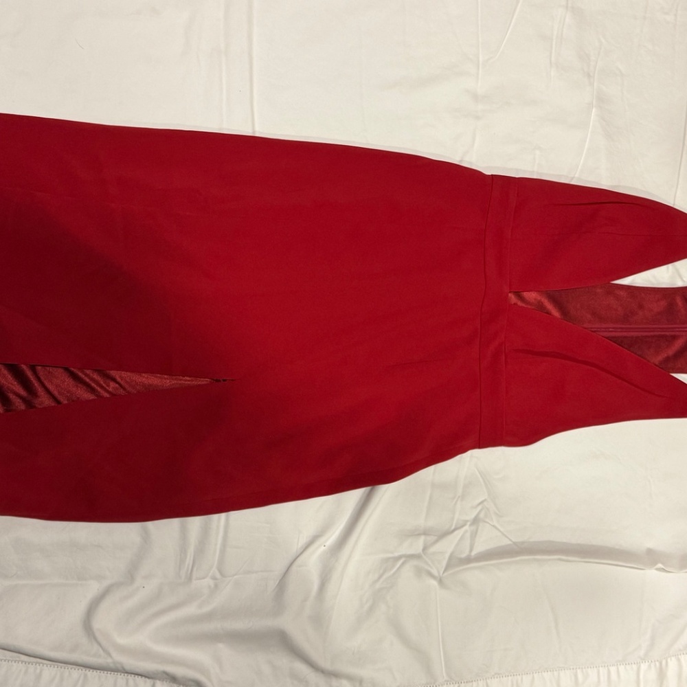 Jay Godfrey Kit Plunge Midi Dress (Red), Size 6 - Picture 4 of 4